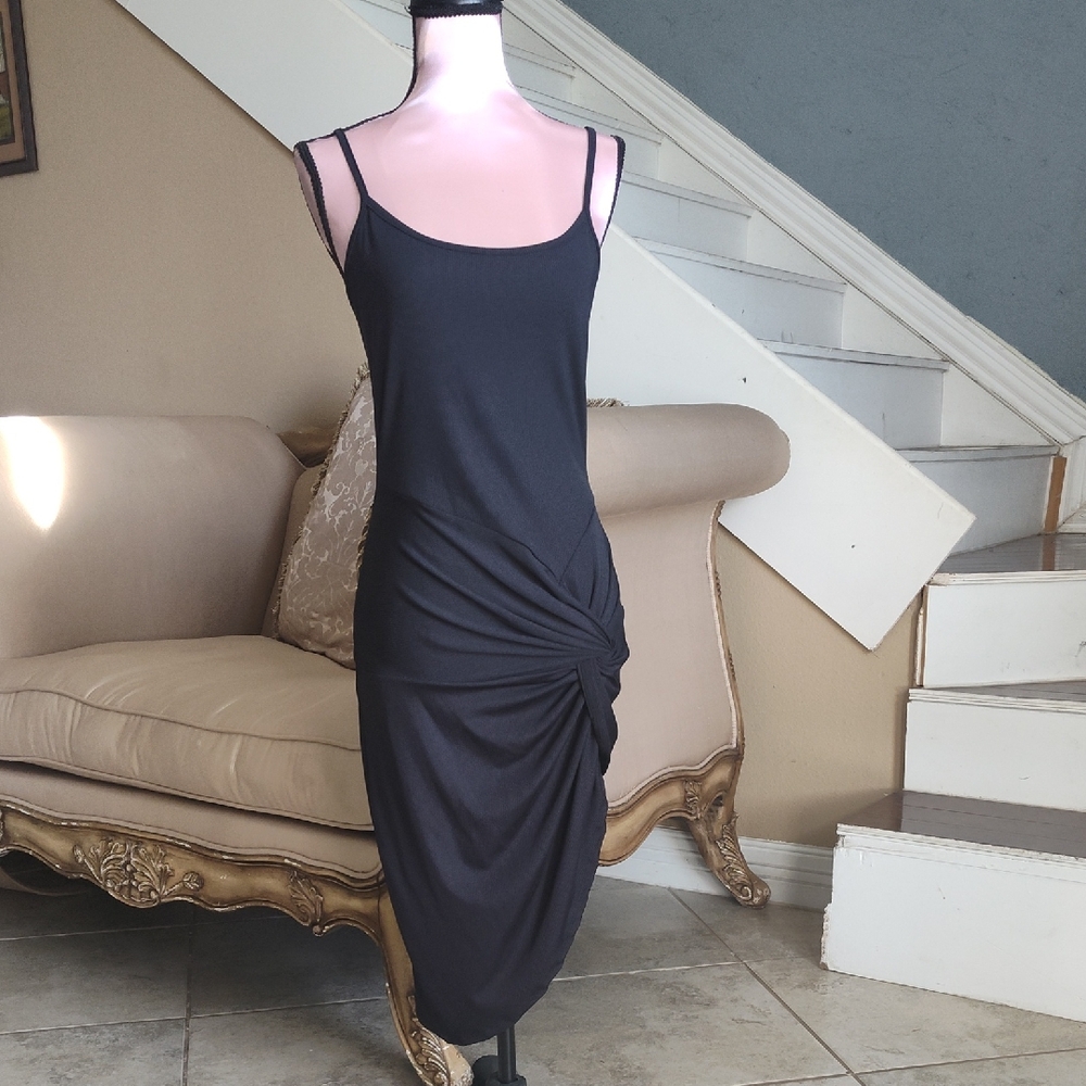 Streetwear Society Black Midi Dress